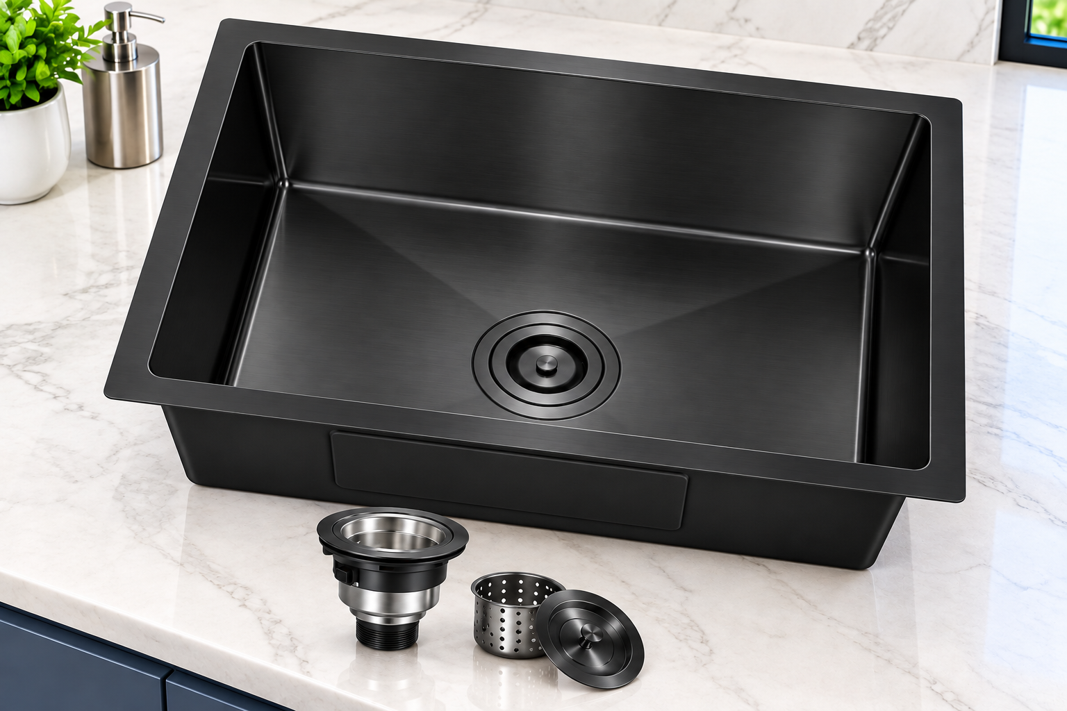 HD Kitchen Sink-Single Bowl-Black